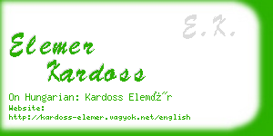 elemer kardoss business card